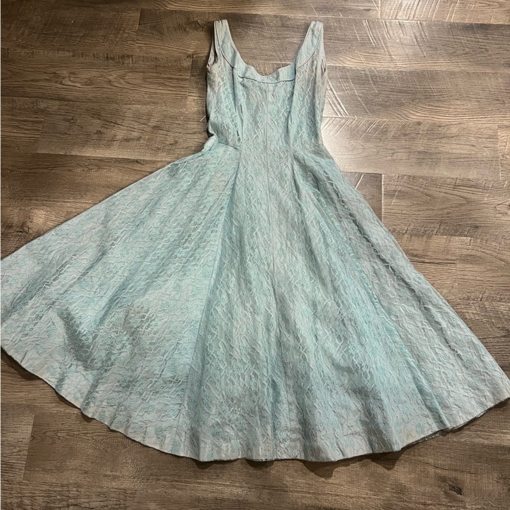 Vintage 1950’s France’s Prisco Elegant Blue Midi Dress